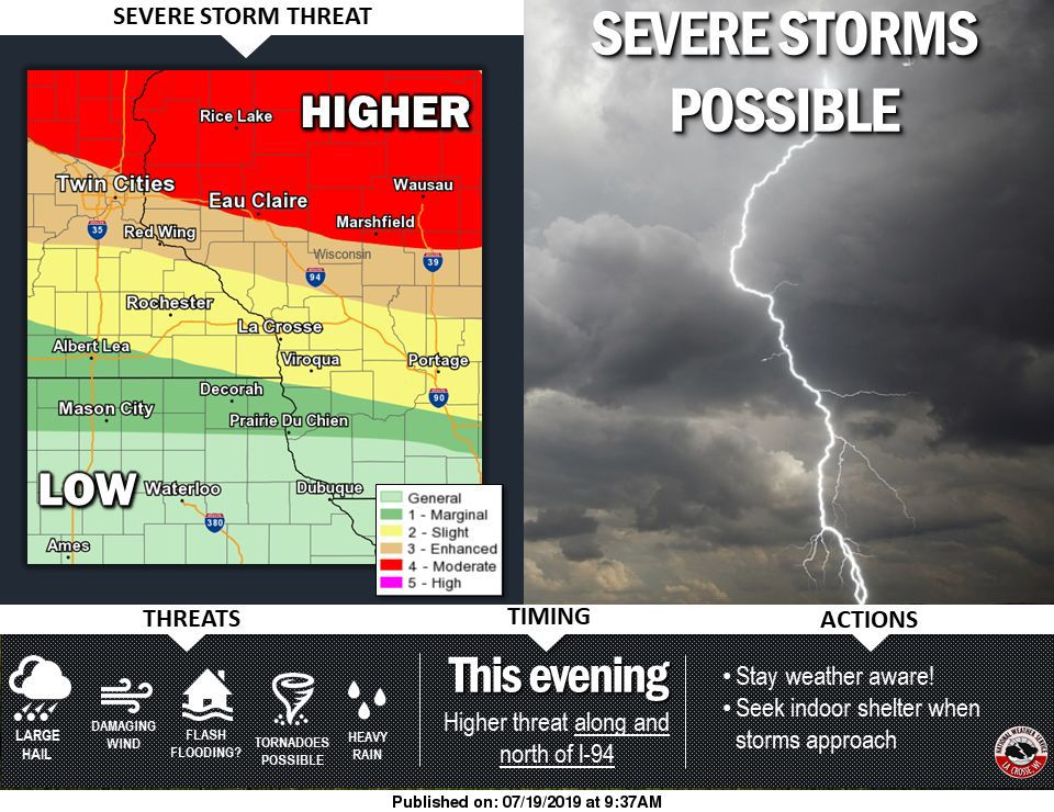 Storms hammer La Crosse, Winona areas; more severe weather forecast tonight